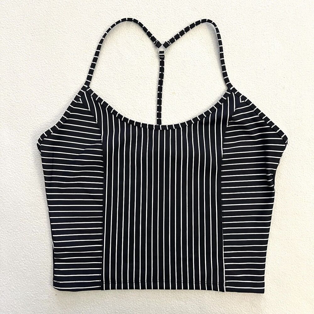 NWT Victoria's Secret Essential Tank T Top Sleeveless Tee Color Black Stripe L
